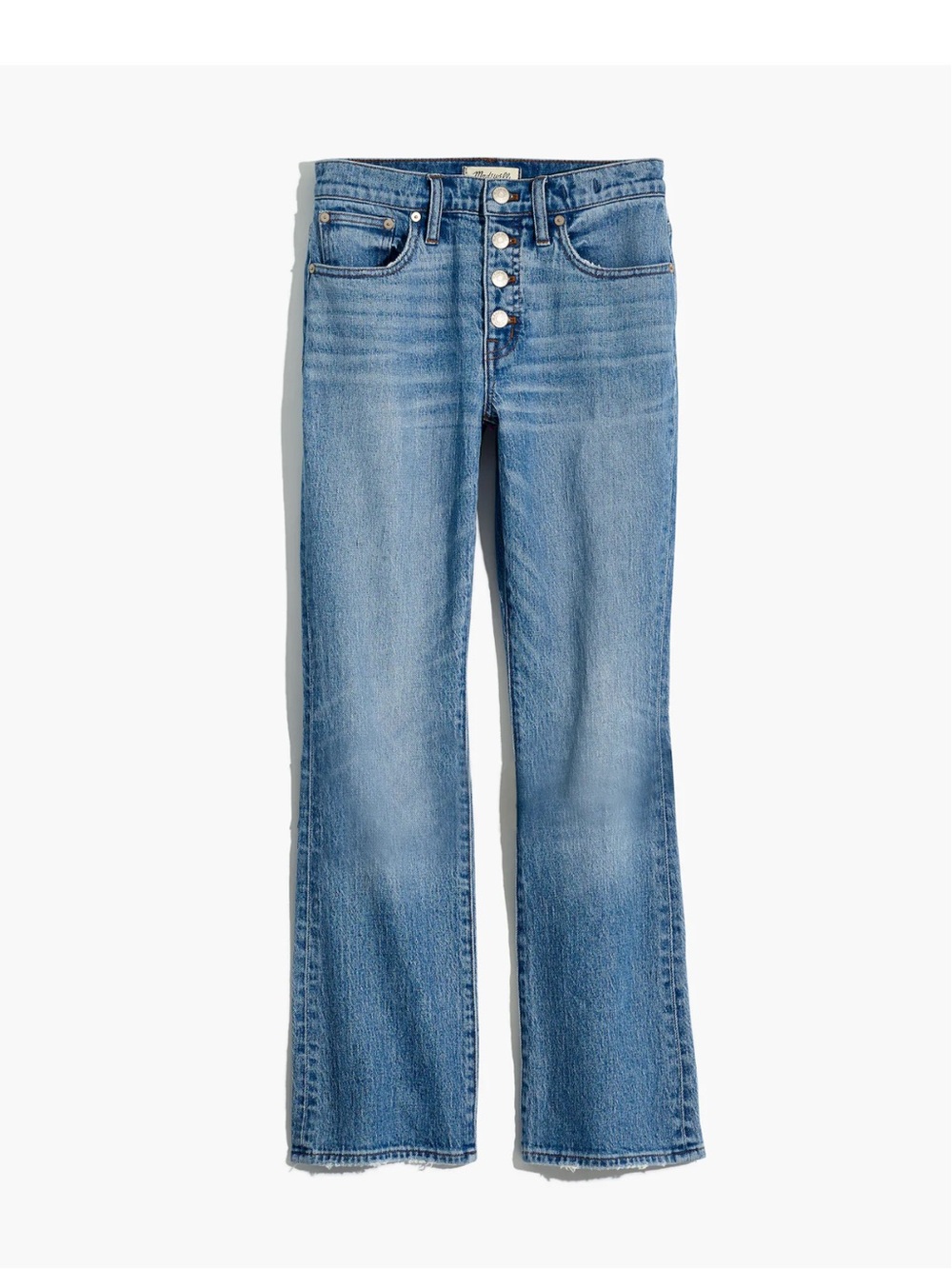 Madewell 🩵🤍 Cali Demi Boot Women’s Light Blue High-Rise Button-Fly jeans